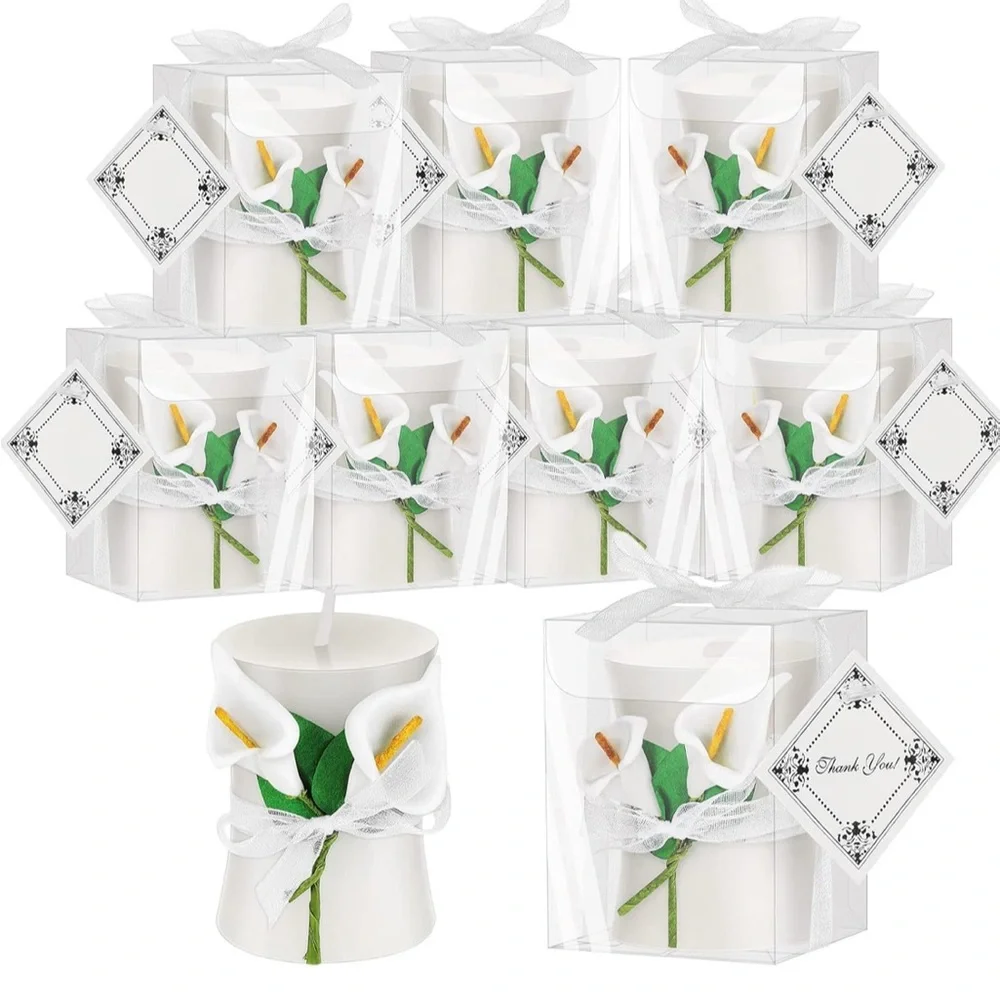 30 pack wedding bridal shower candles with calla lily